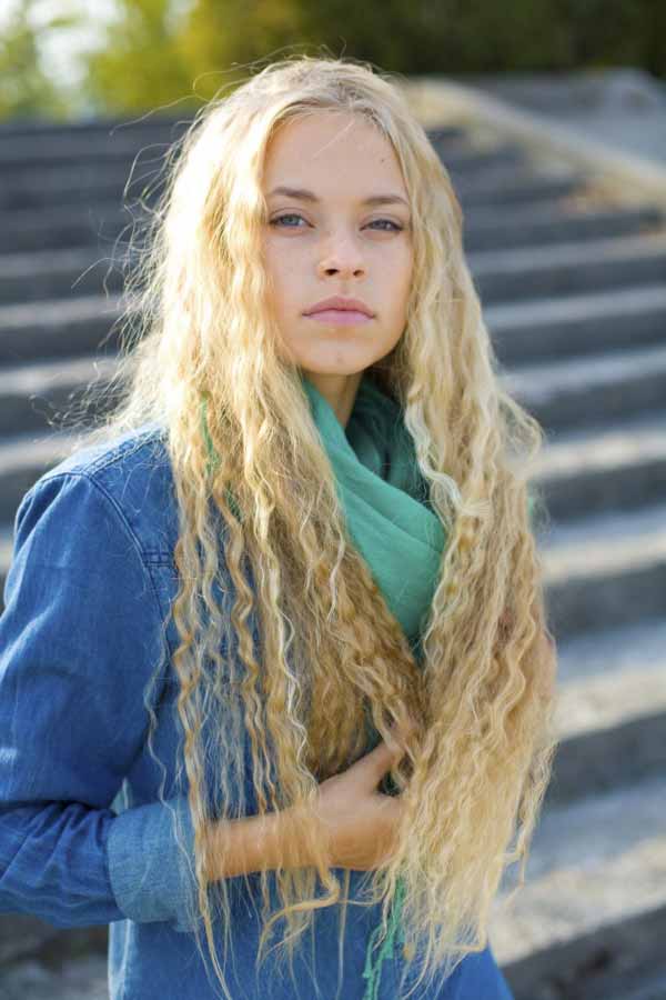  stylish and beautiful Ukrainian young lady outdoors 