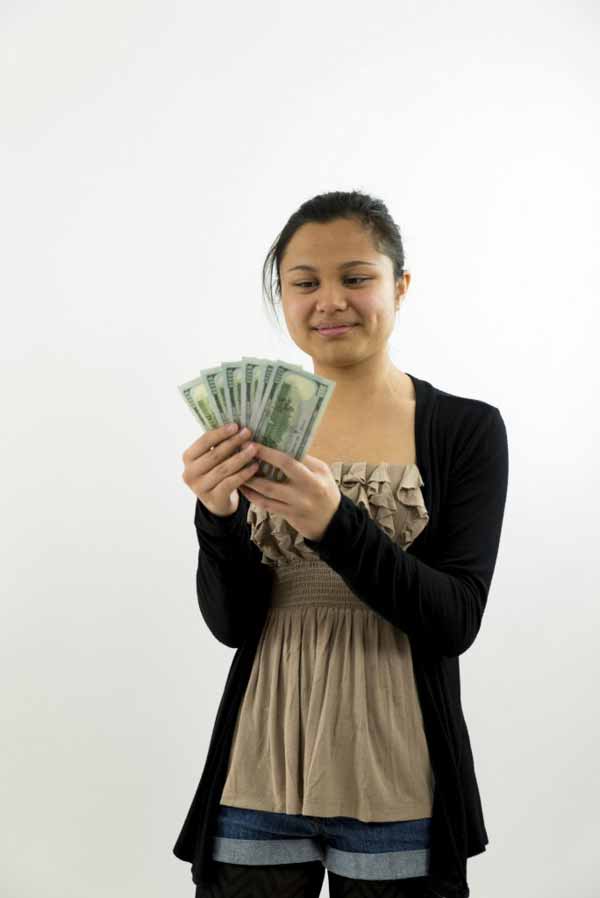 Filipino Scammer holding money