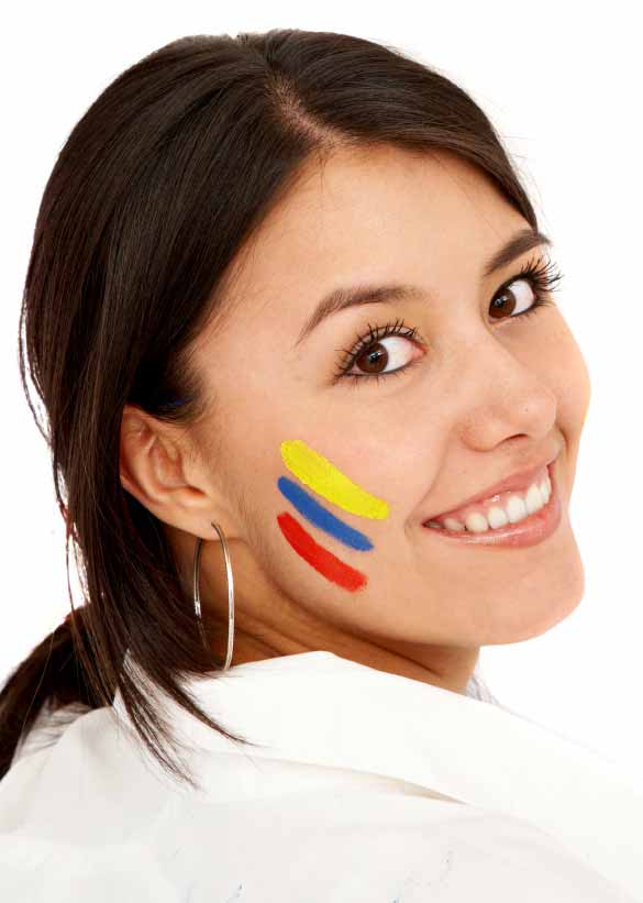 casual colombian woman face smiling portrait 
