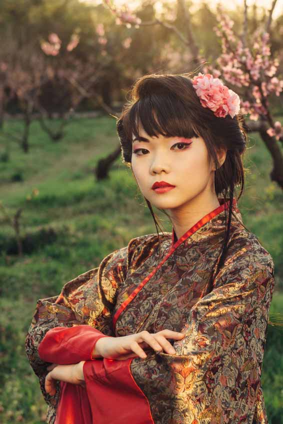 Asian style portrait of young woman