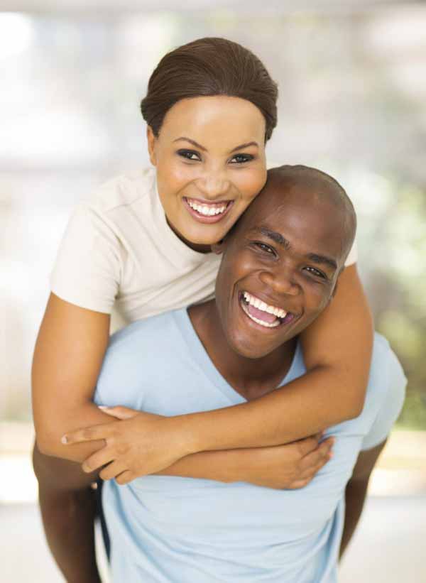 cheerful young african american couple