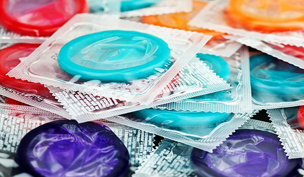 condoms of various colors
